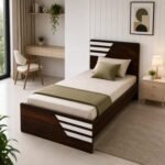 Single Bed (Wooden) with Mattress - Image 2