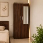 Wooden Wardrobe with Mirror - Image 3