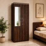 Wooden Wardrobe with Mirror - Image 2