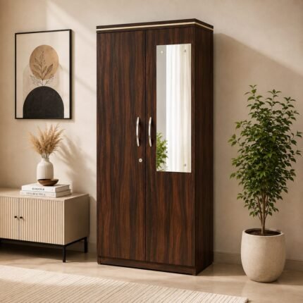 Wooden Wardrobe with Mirror